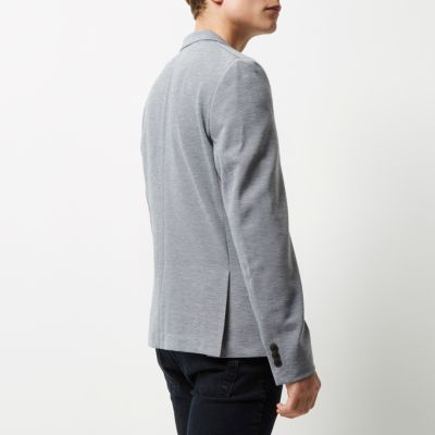 Grey ponte skinny blazer